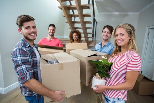 A moving team preparing items safely in Notting Hill