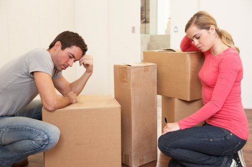 Packed household items ready for a local flat move in Notting Hill