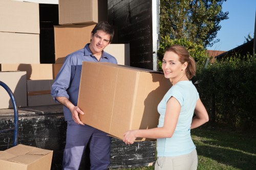 Boxes and furniture prepared for removal services in Nottinghill