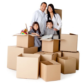 Organized moving boxes stacked for a home move in Nottinghill